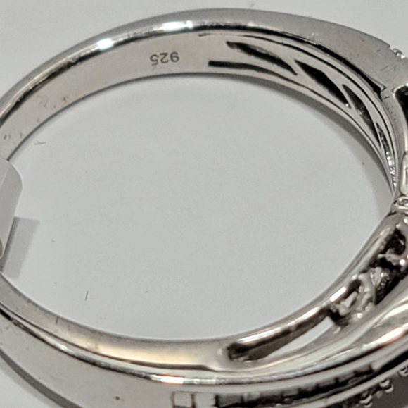 Sterling Silver 1/4 Carat Total Weight Diamond Ring Set New with Tag - Picture 7 of 10